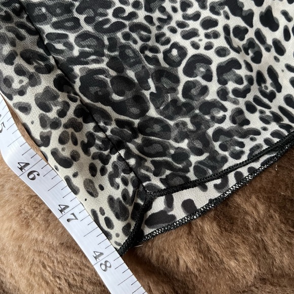 Satin black and cheetah Maxi dress animal print ombre with big bow size XS - Picture 2 of 4